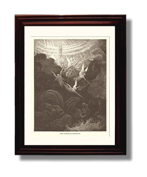 The Virgin Is Crowned Revelation 12 Dore Bible Illustration Wall Art 8x10 Beveled Frame wall art print