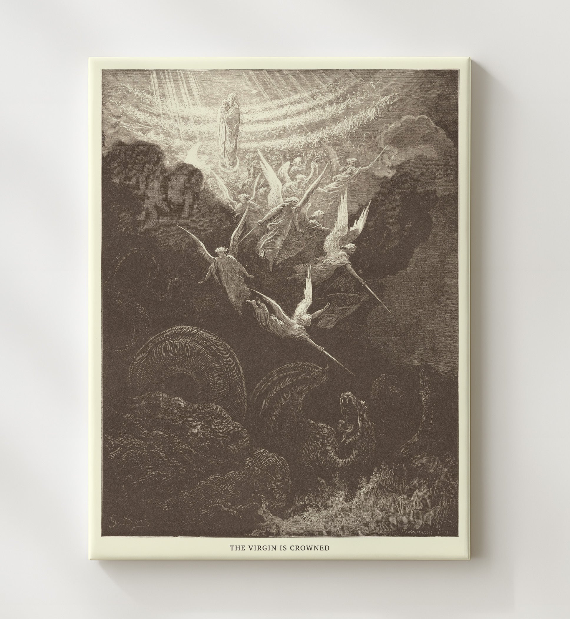 The Virgin Is Crowned Revelation 12 Dore Bible Illustration Wall Art 20x24 Canvas wall art print