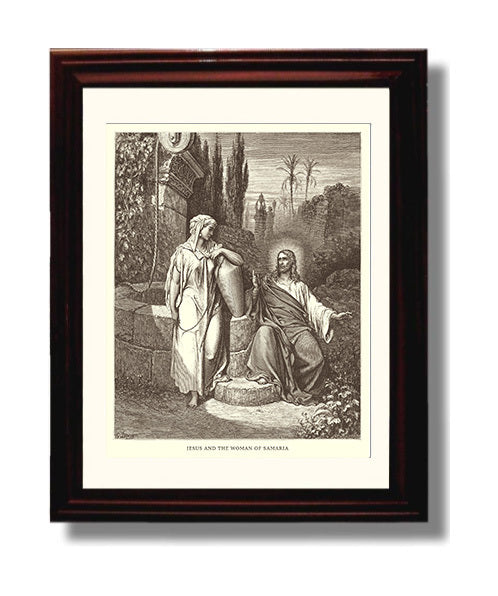 The Wedding at Cana John 2:1-11 Dore Bible Illustration Wall Art 8x10 Beveled Frame wall art print