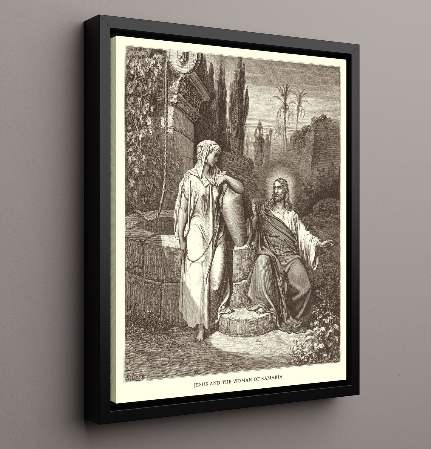 The Wedding at Cana John 2:1-11 Dore Bible Illustration Wall Art 16x20 Framed Canvas wall art print