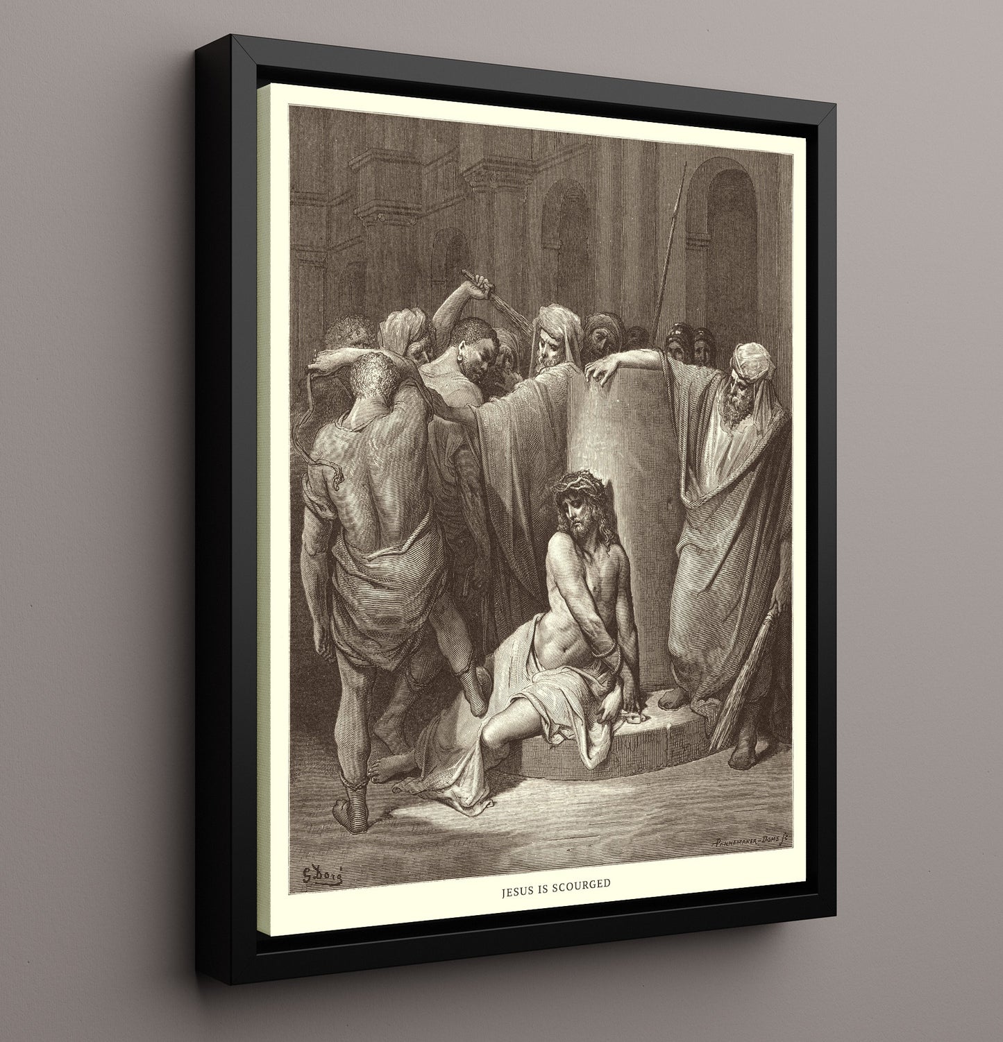 The Widows Mite Mark 12:41-44 Dore Bible Illustration Wall Art 16x20 Framed Canvas wall art print