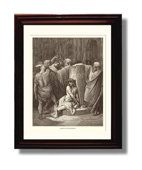 The Widows Mite Mark 12:41-44 Dore Bible Illustration Wall Art 8x10 Beveled Frame wall art print