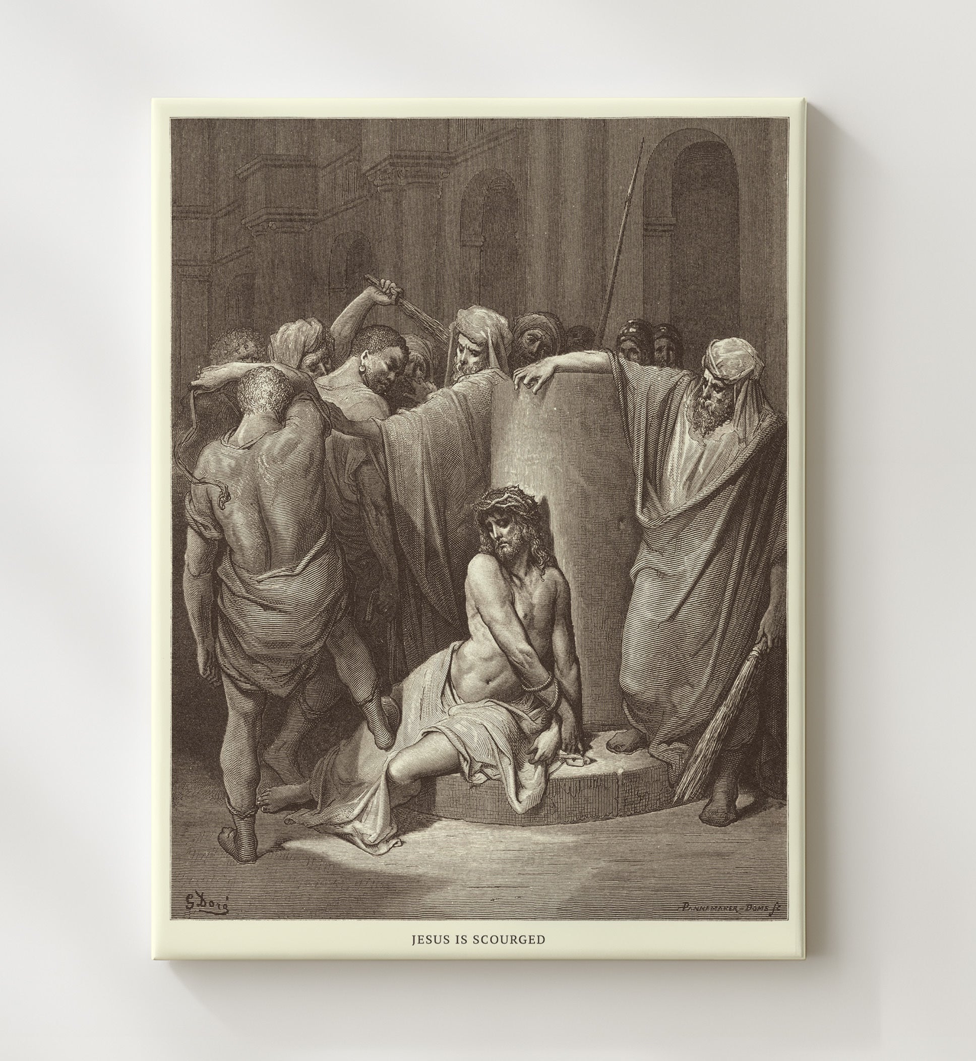 The Widows Mite Mark 12:41-44 Dore Bible Illustration Wall Art 20x24 Canvas wall art print