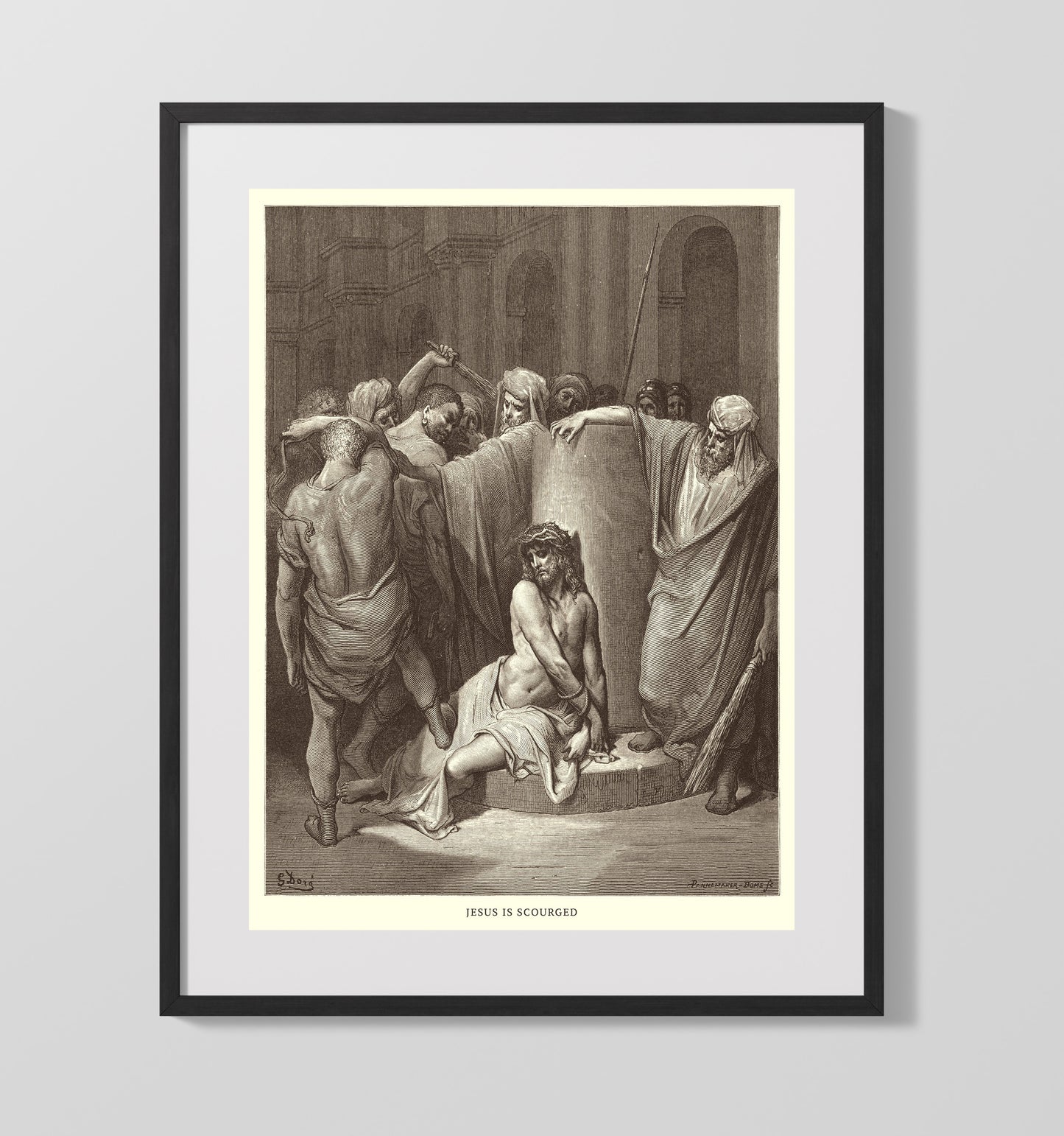The Widows Mite Mark 12:41-44 Dore Bible Illustration Wall Art 16x20 Gallery Frame wall art print