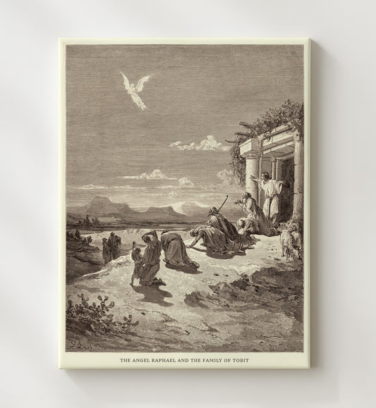 Tobias and the Angel Tobit 6:1-9 by Gustave Doré 8x10 Canvas Bible illustration wall art