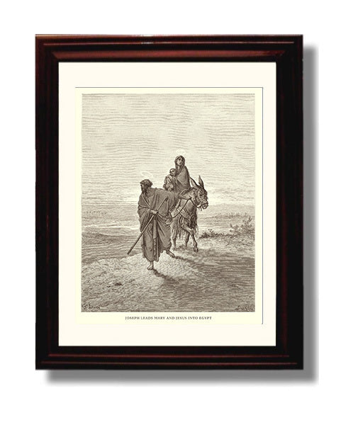 Zechariahs Vision of Four Chariots Zechariah 6:1-8 Dore Bible Illustration Wall Art 8x10 Beveled Frame wall art print
