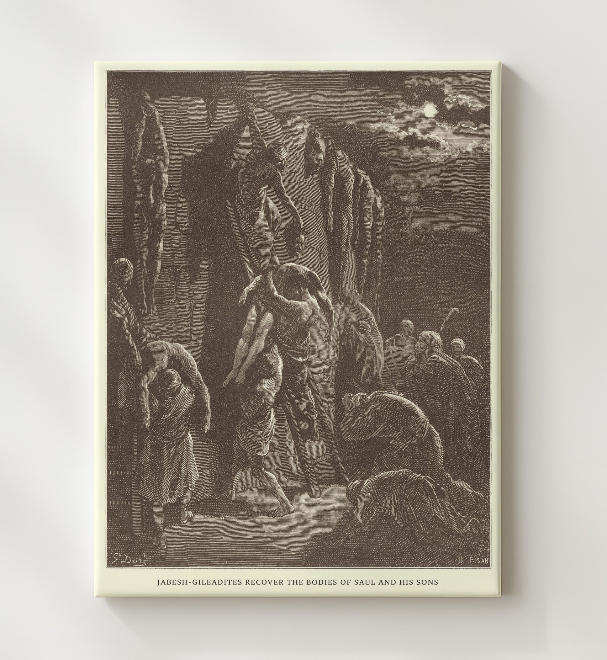 Zedekiahs Sons Are Slaughtered Before His Eyes 2 Kings 25:7 Dore Bible Illustration Wall Art 20x24 Canvas wall art print