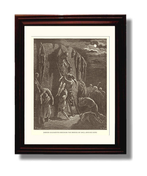 Zedekiahs Sons Are Slaughtered Before His Eyes 2 Kings 25:7 Dore Bible Illustration Wall Art 8x10 Beveled Frame wall art print