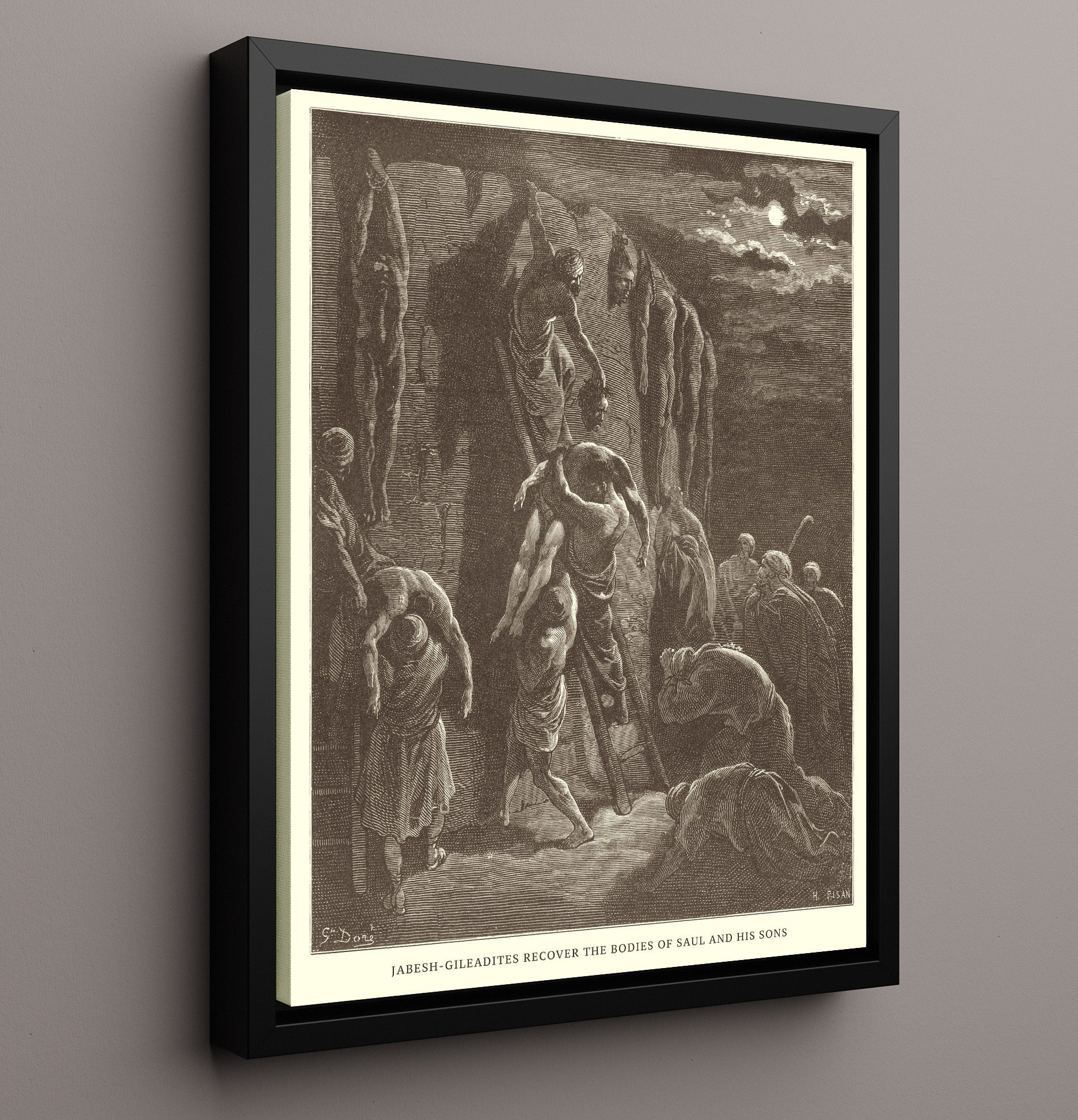 Zedekiahs Sons Are Slaughtered Before His Eyes 2 Kings 25:7 Dore Bible Illustration Wall Art 16x20 Framed Canvas wall art print