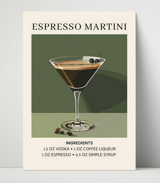 Espresso Martini - Coffee Cocktail - 16x20 Unframed Print