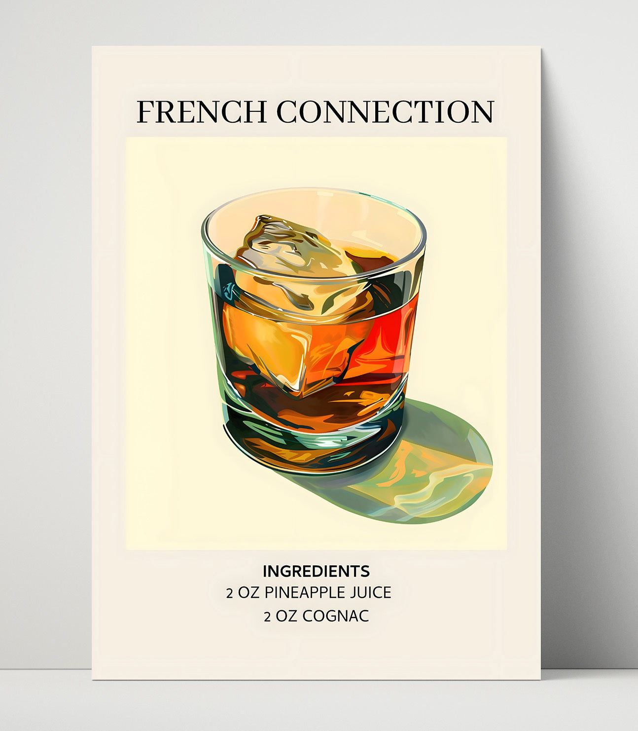 French Connection Cognac Cocktail Unframed Print 16x20 wall art print – Drink Recipes decor