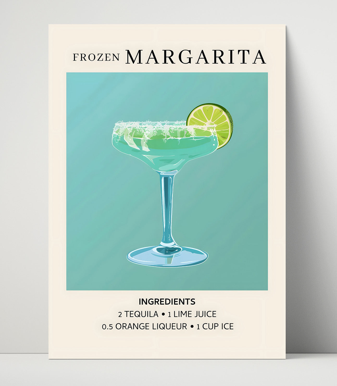 Frozen Margarita Tequila Cocktail Unframed Print 16x20 wall art print – Drink Recipes decor