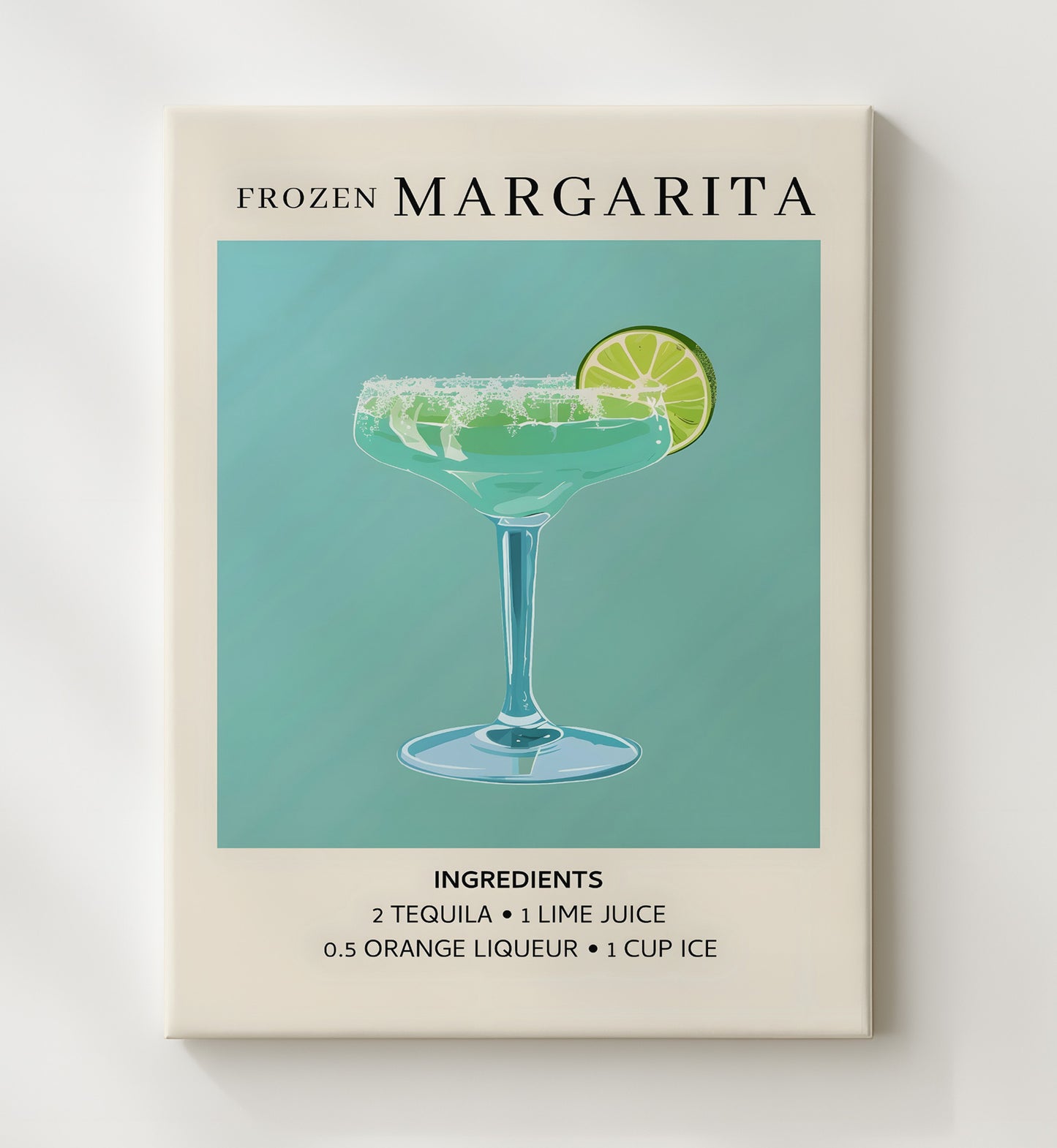 Frozen Margarita Tequila Cocktail Canvas 20x24 wall art print – Drink Recipes decor