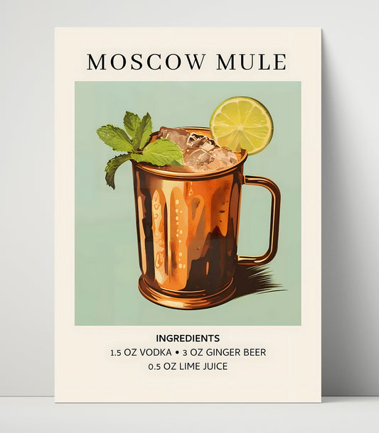 Moscow Mule - Ginger Beer Cocktail - 16x20 Unframed Print