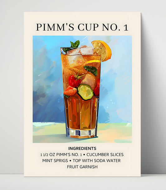 Pimm's Cup No. 1 - Summer Cocktail - 16x20 Unframed Print