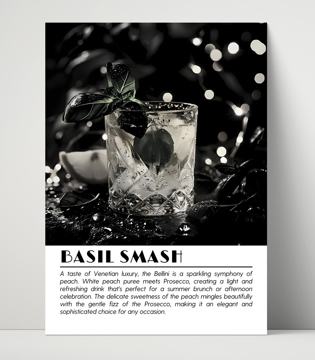 Basil Smash Fresh Herb Cocktail Drinks Defined Poster - 16x20 Unframed Print