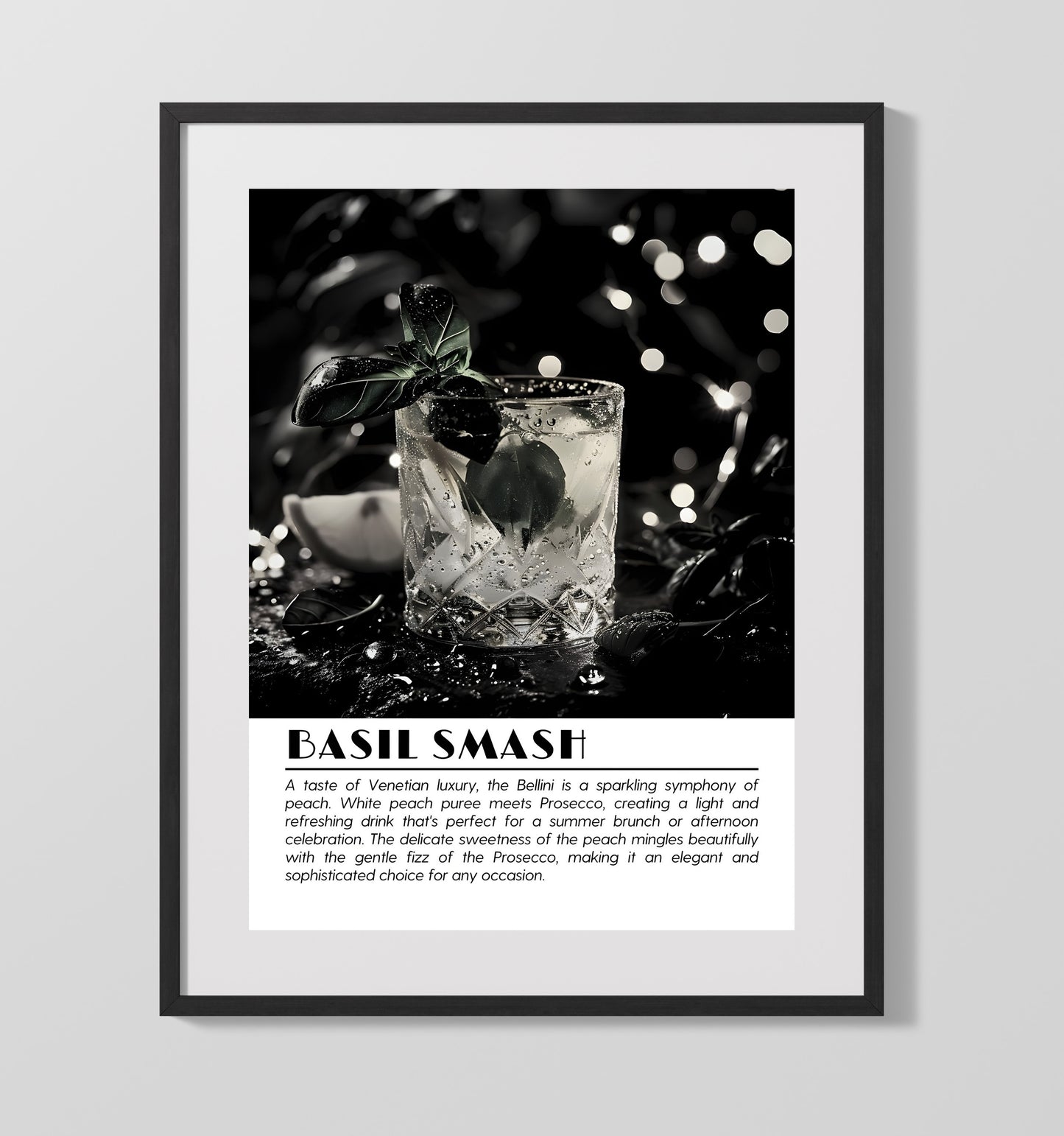 Basil Smash Fresh Herb Cocktail Drinks Defined Poster - 16x20 Gallery Frame