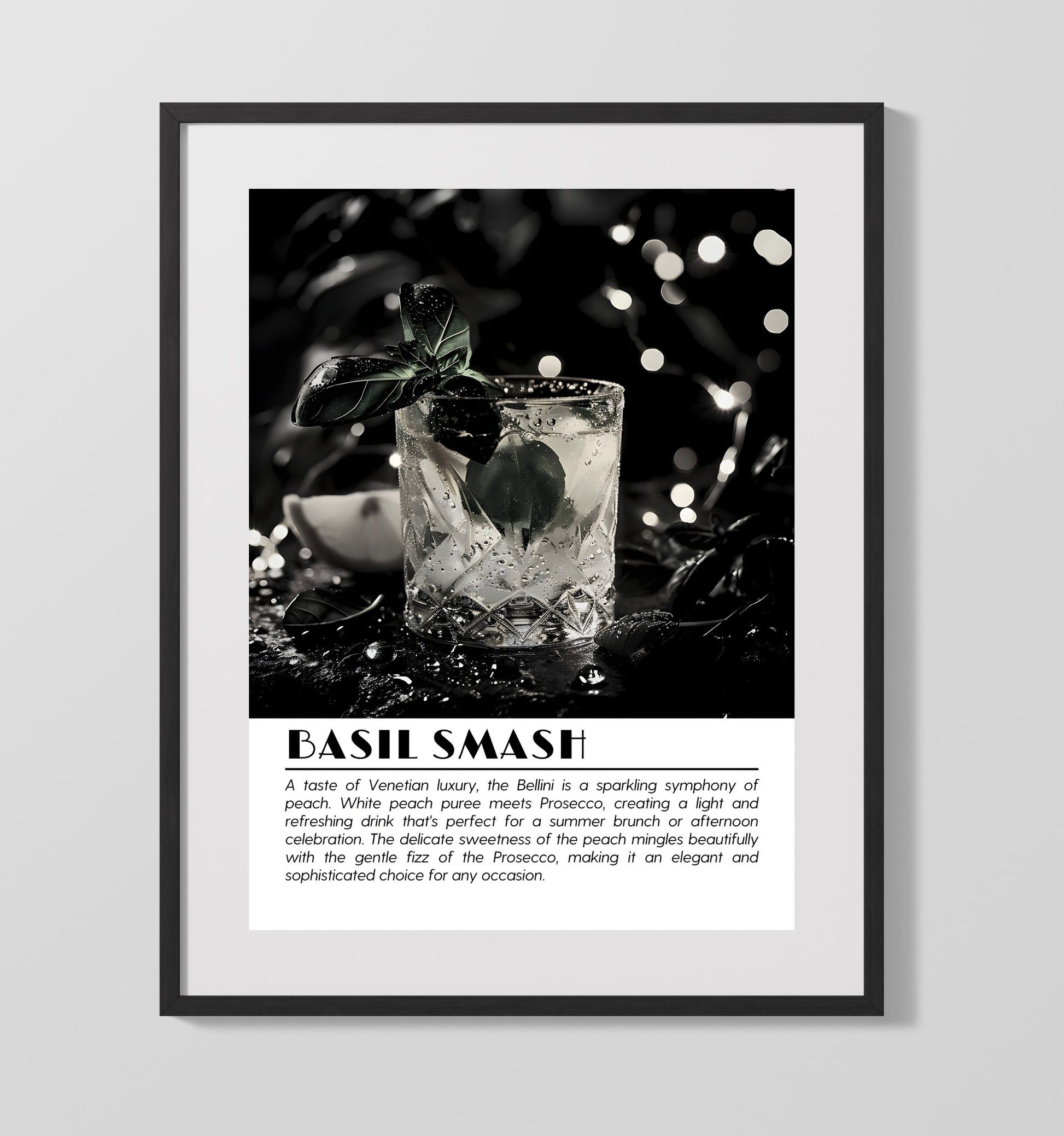 Basil Smash Fresh Herb Cocktail Drinks Defined Poster - 16x20 Gallery Frame