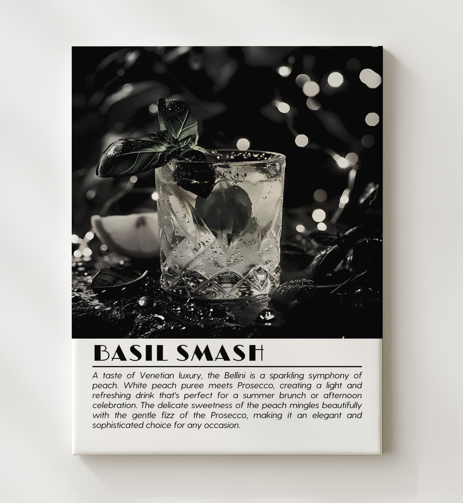 Basil Smash Fresh Herb Cocktail Drinks Defined Poster - 20x24 Canvas