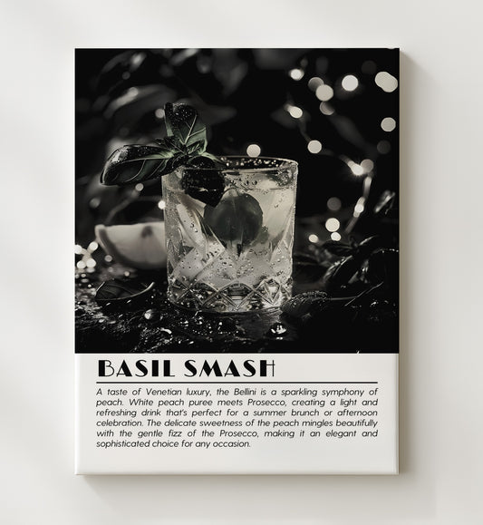 Basil Smash - Fresh Herb Cocktail 16x20 Canvas cocktail definition wall art
