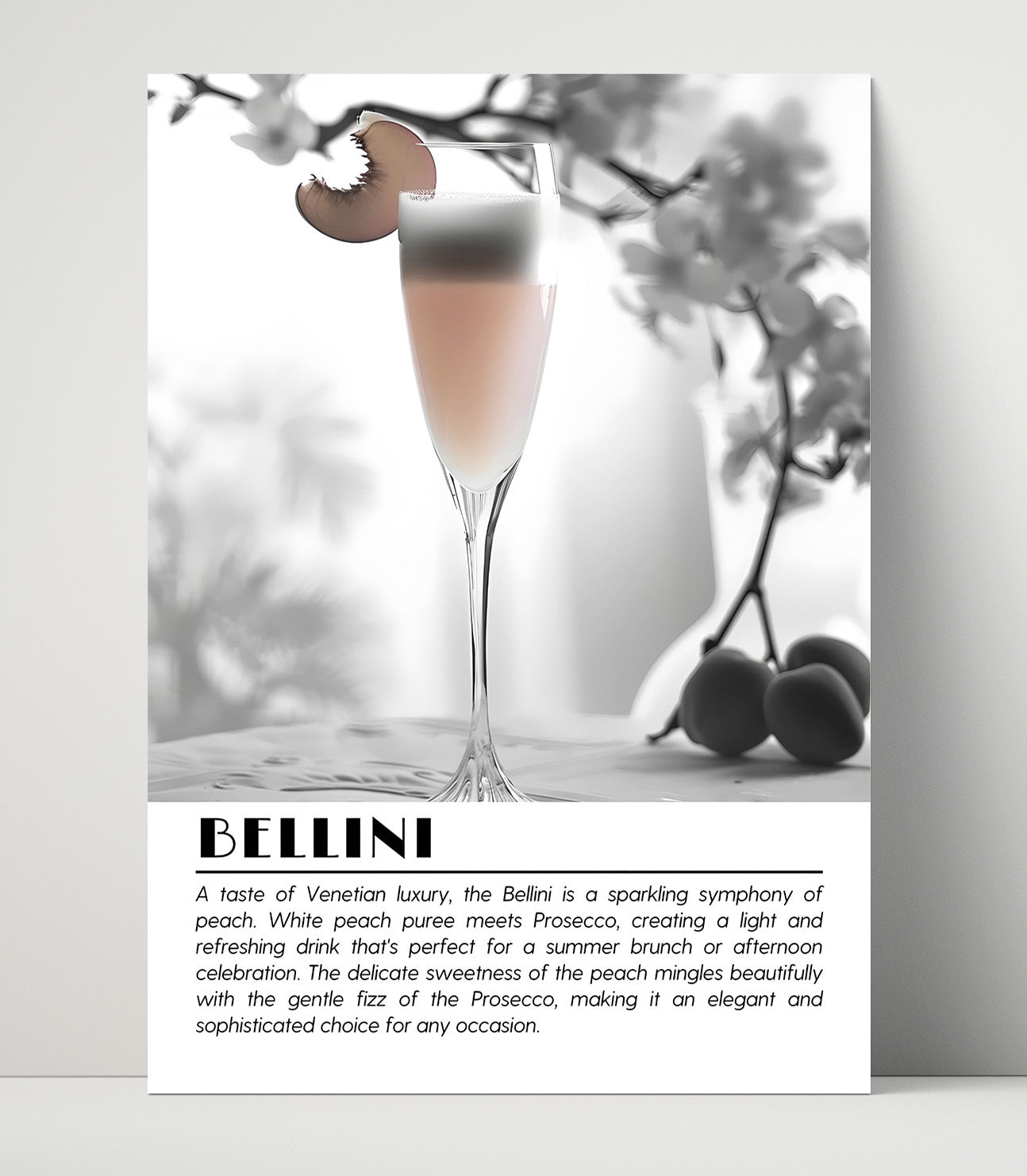 Bellini Peach Blossom Drinks Defined Poster - 16x20 Unframed Print
