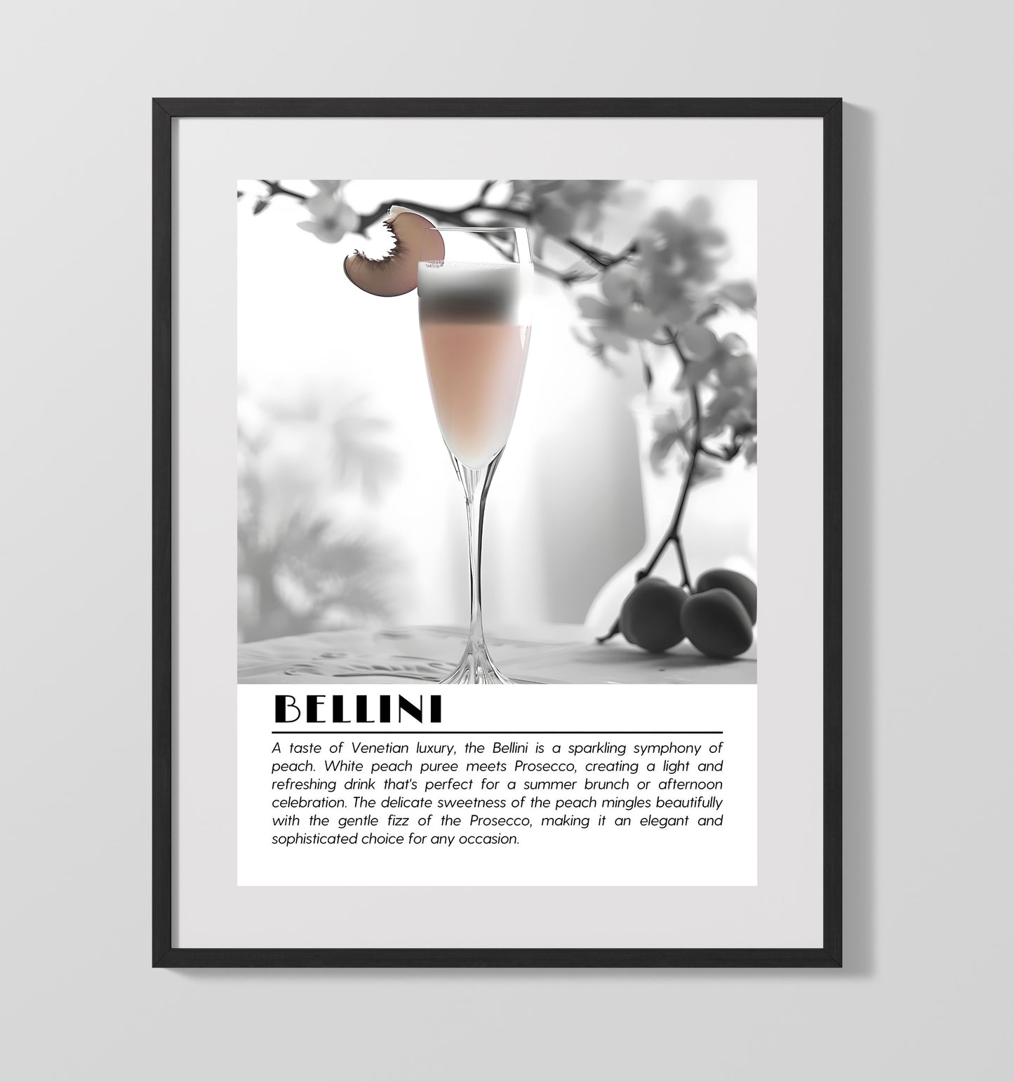 Bellini Peach Blossom Drinks Defined Poster - 16x20 Gallery Frame