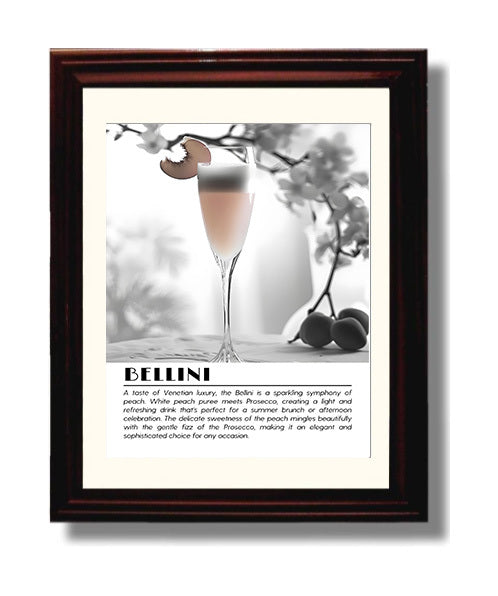 Bellini Peach Blossom Drinks Defined Poster - 8x10 Beveled Frame