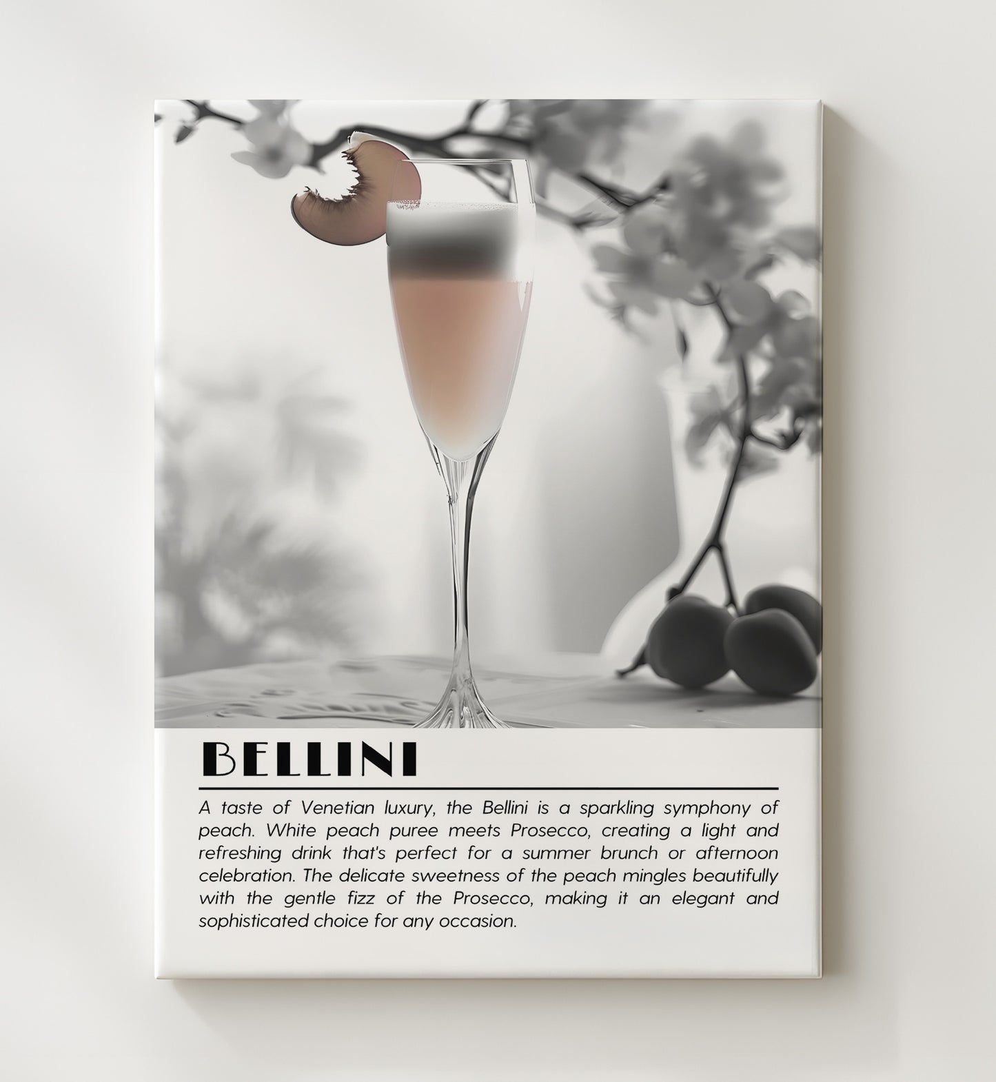 Bellini Peach Blossom Drinks Defined Poster - 20x24 Canvas