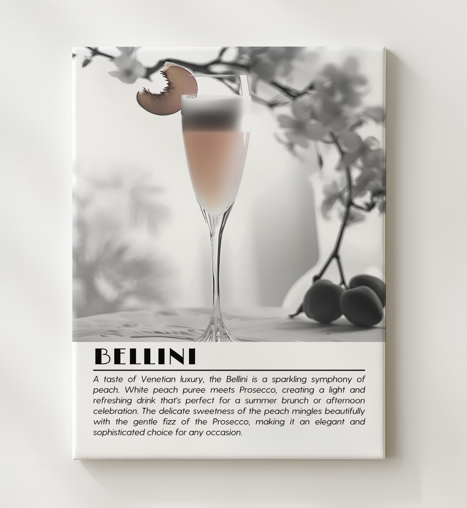 Bellini Peach Blossom Drinks Defined Poster - 20x24 Canvas