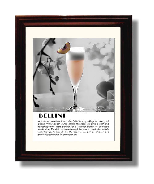 Bellini Peach Elegance Drinks Defined Poster - 8x10 Beveled Frame