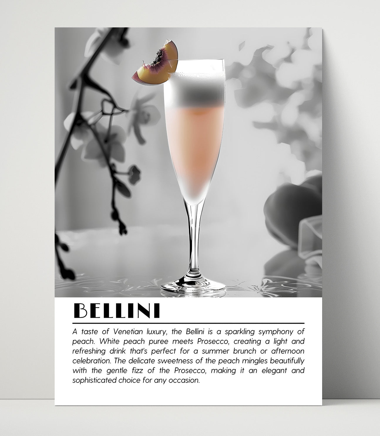 Bellini Peach Elegance Drinks Defined Poster - 16x20 Unframed Print