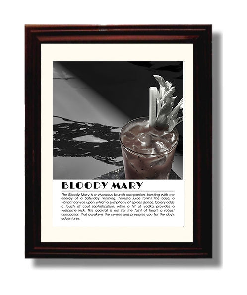 Bloody Mary Brunch Classic Drinks Defined Poster - 8x10 Beveled Frame