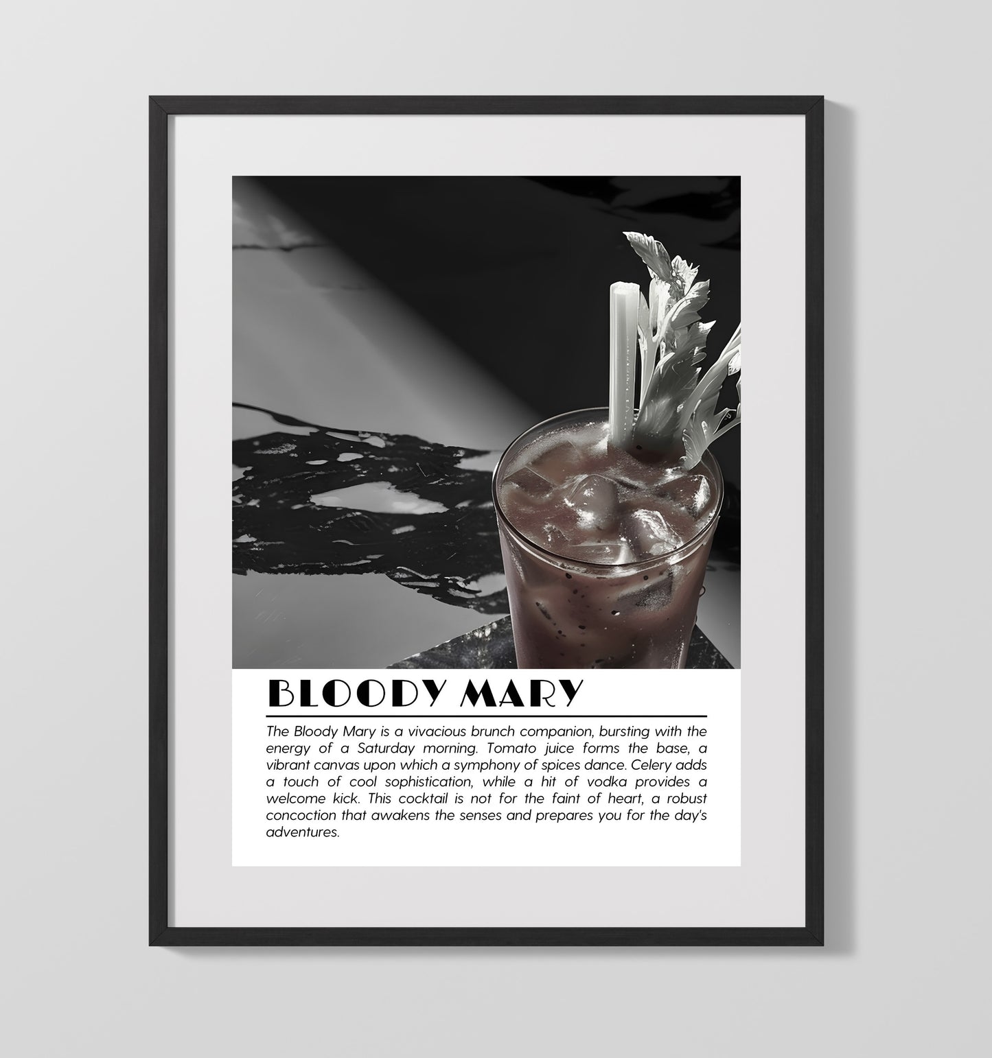 Bloody Mary Brunch Classic Drinks Defined Poster - 16x20 Gallery Frame