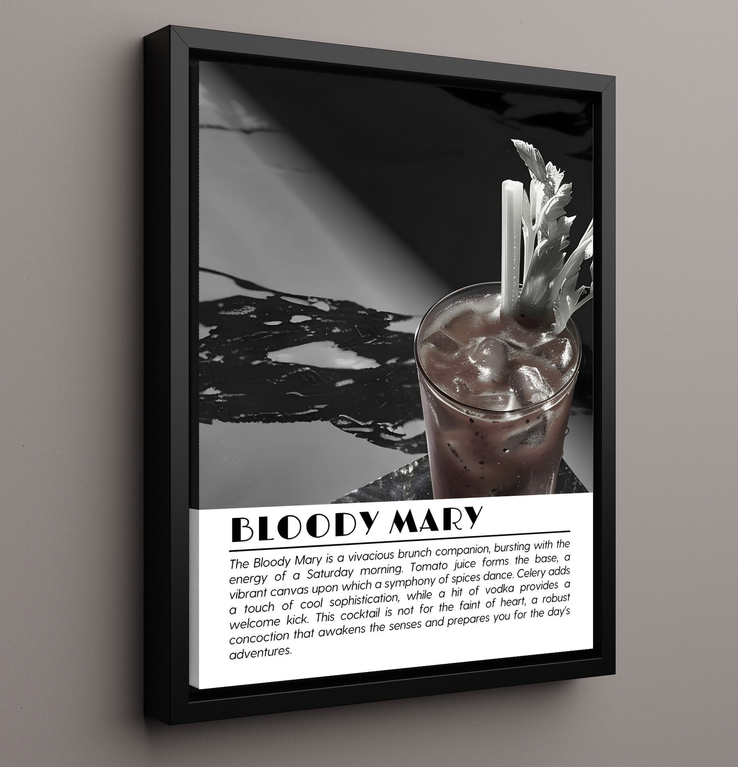 Bloody Mary Brunch Classic Drinks Defined Poster - 16x20 Framed Canvas