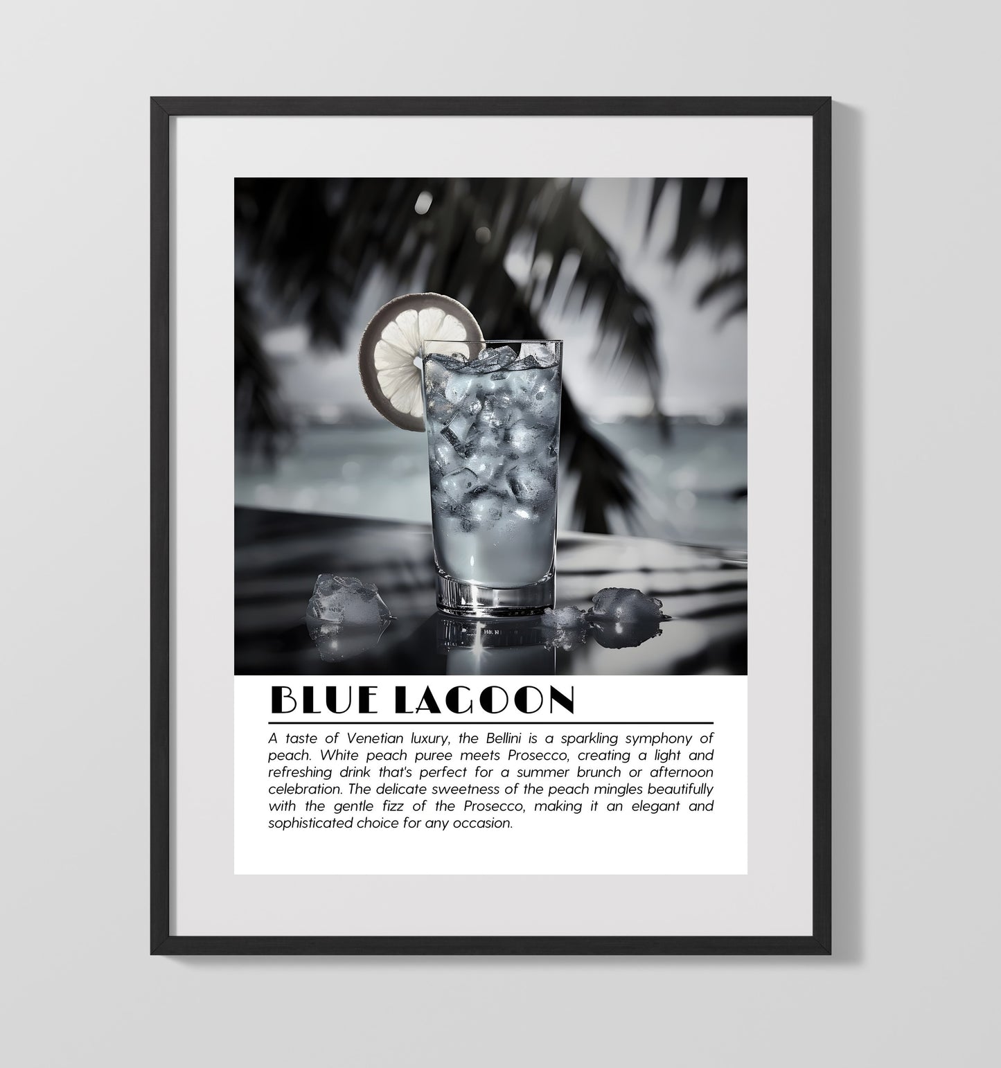Blue Lagoon Tropical Citrus Drinks Defined Poster - 16x20 Gallery Frame