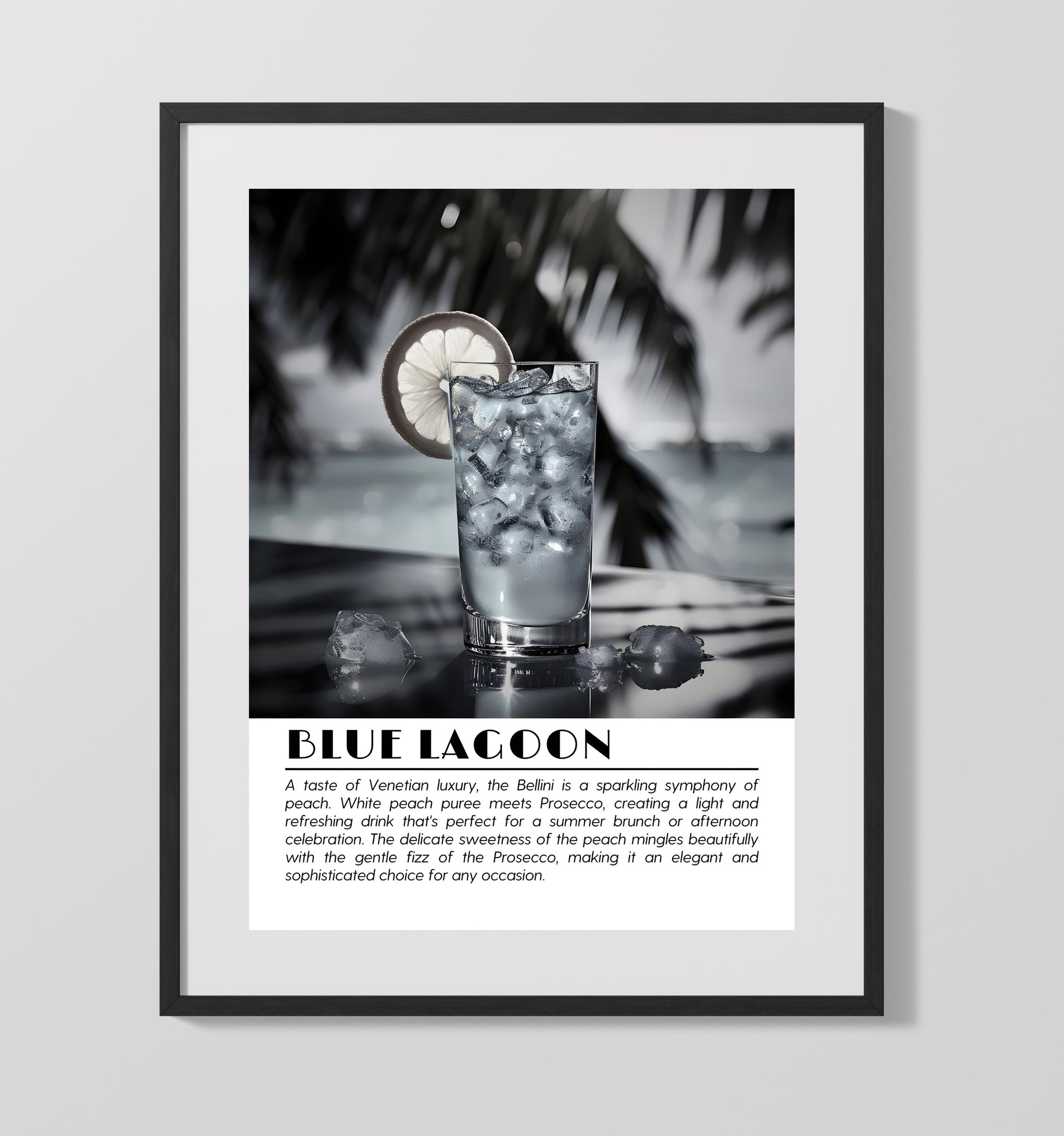 Blue Lagoon Tropical Citrus Drinks Defined Poster - 16x20 Gallery Frame