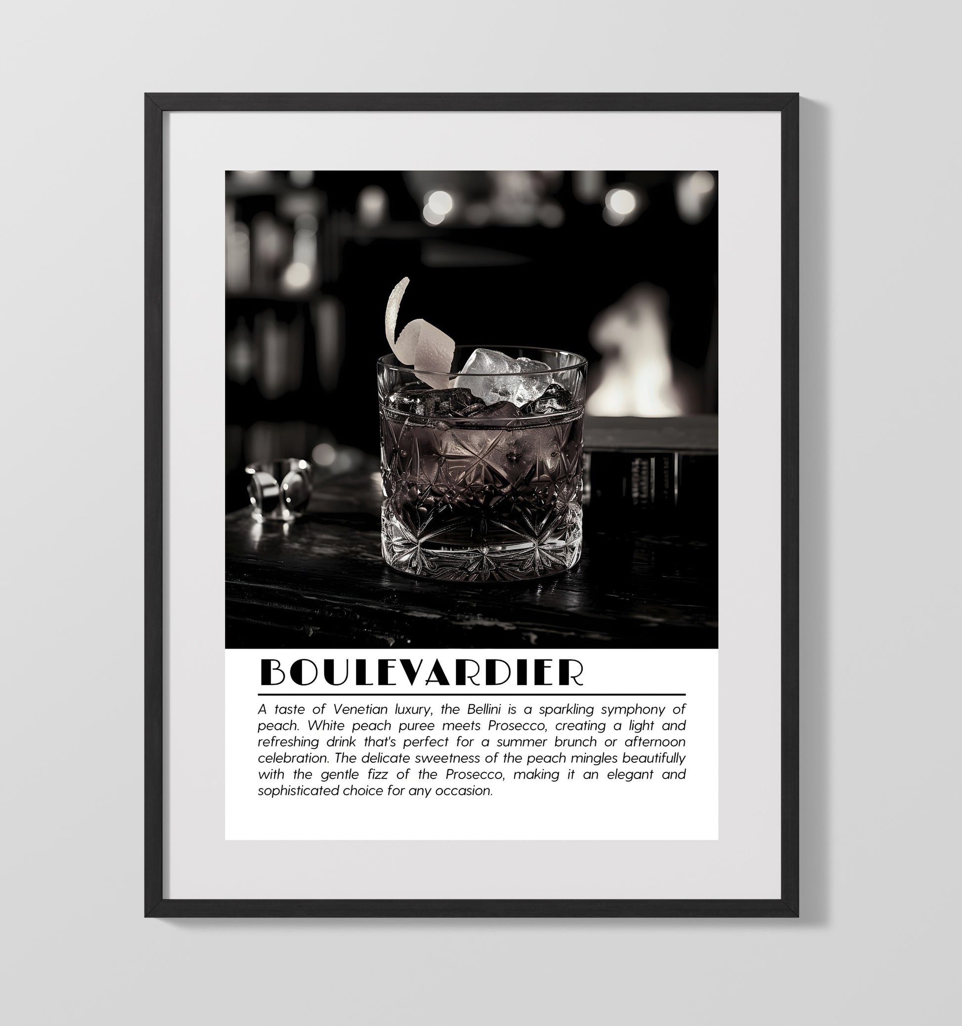 Boulevardier Whiskey Classic Drinks Defined Poster - 16x20 Gallery Frame