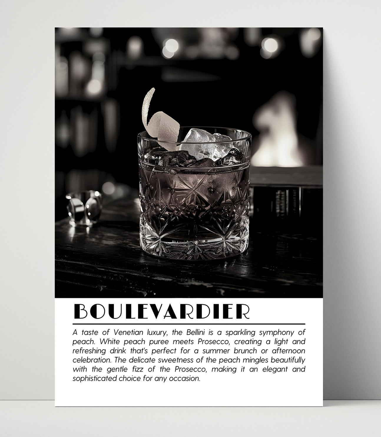 Boulevardier Whiskey Classic Drinks Defined Poster - 16x20 Unframed Print