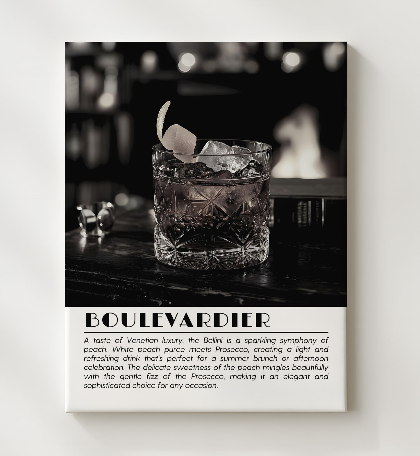 Boulevardier Whiskey Classic Drinks Defined Poster - 20x24 Canvas