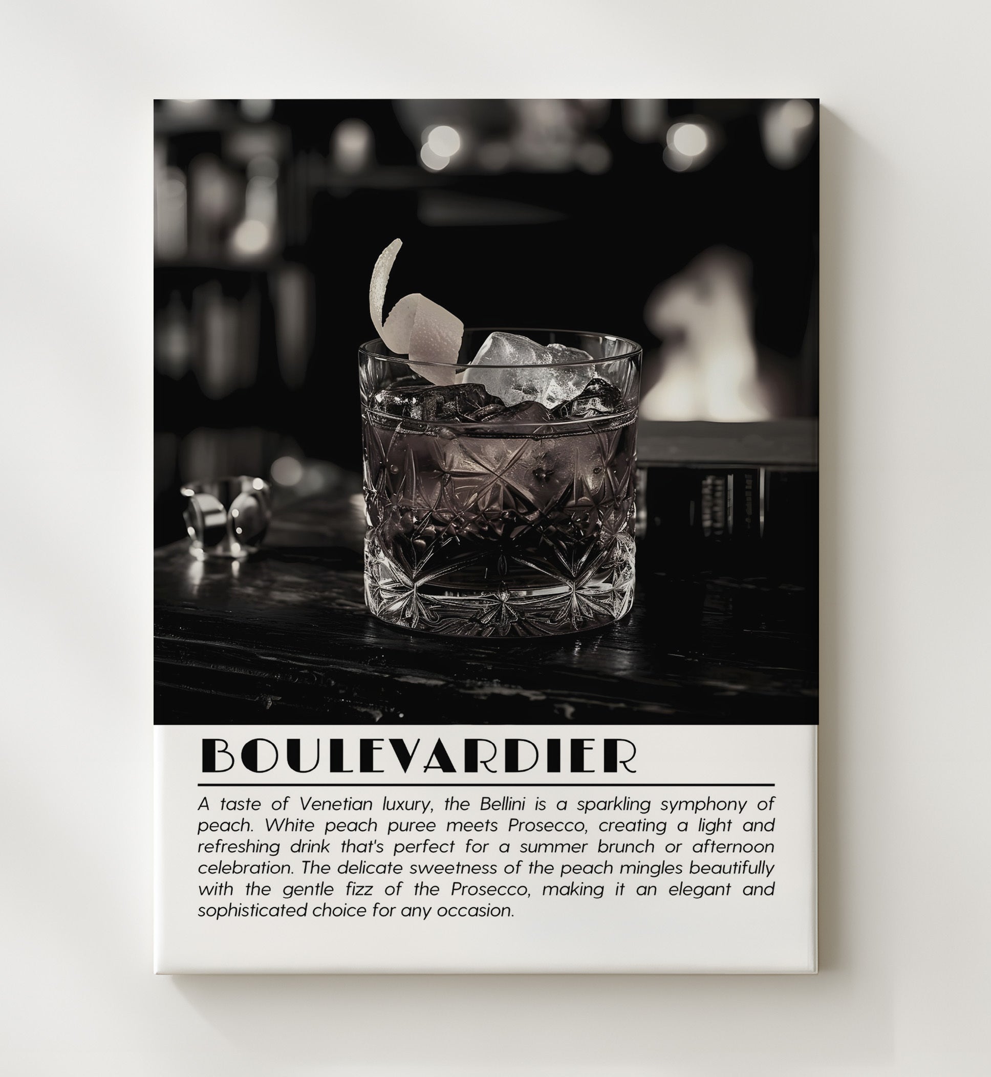 Boulevardier Whiskey Classic Drinks Defined Poster - 20x24 Canvas