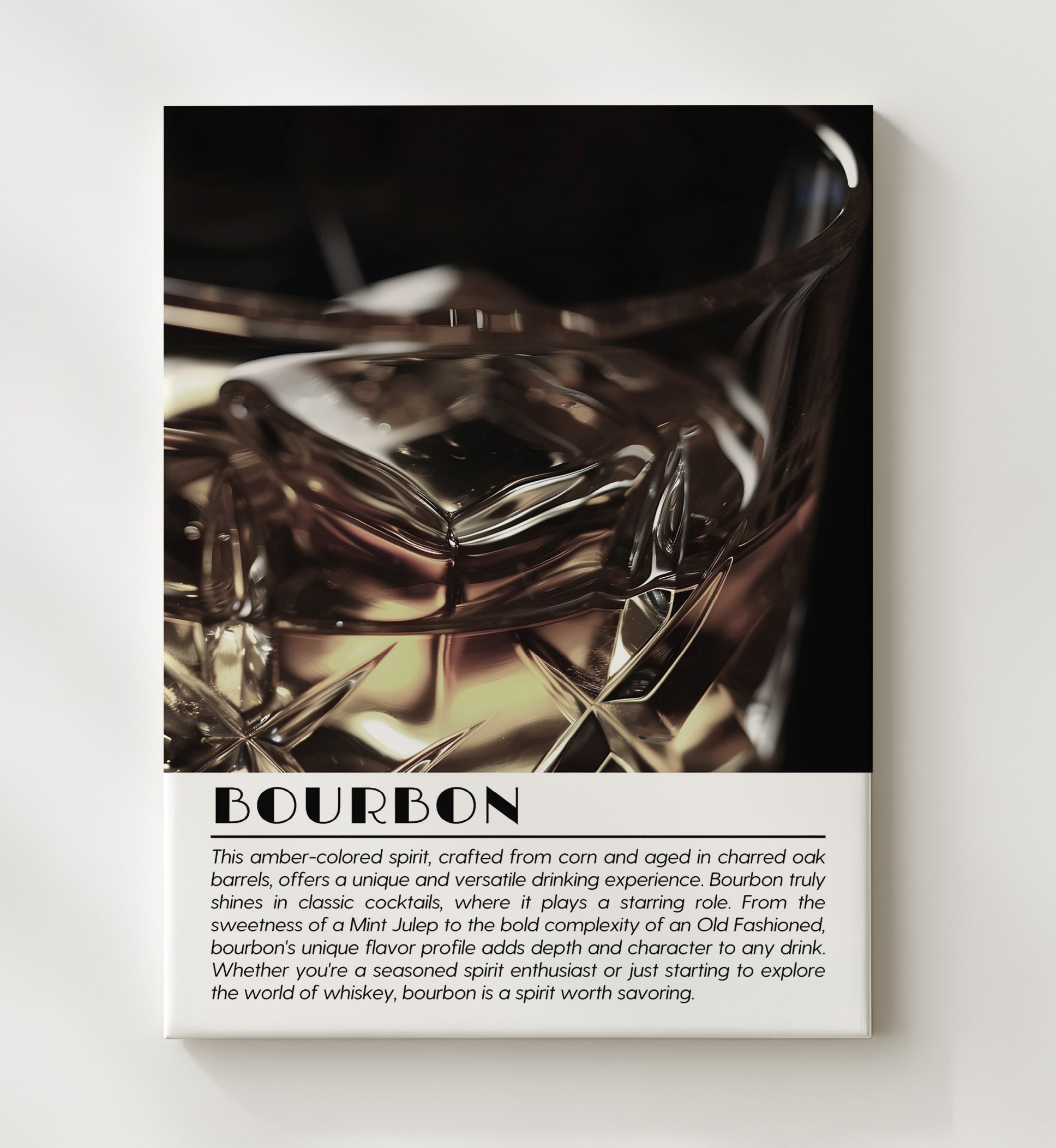 Bourbon Crystal Close Up Drinks Defined Poster - 20x24 Canvas