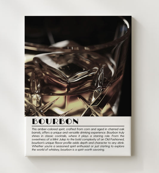 Bourbon - Crystal Close-Up 16x20 Canvas cocktail definition wall art