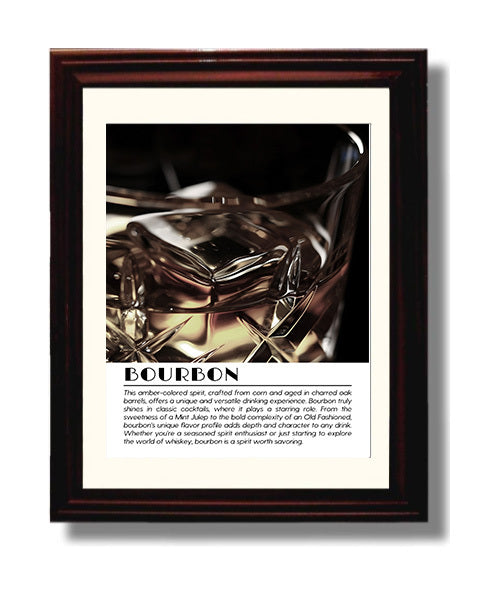 Bourbon Crystal Close Up Drinks Defined Poster - 8x10 Beveled Frame