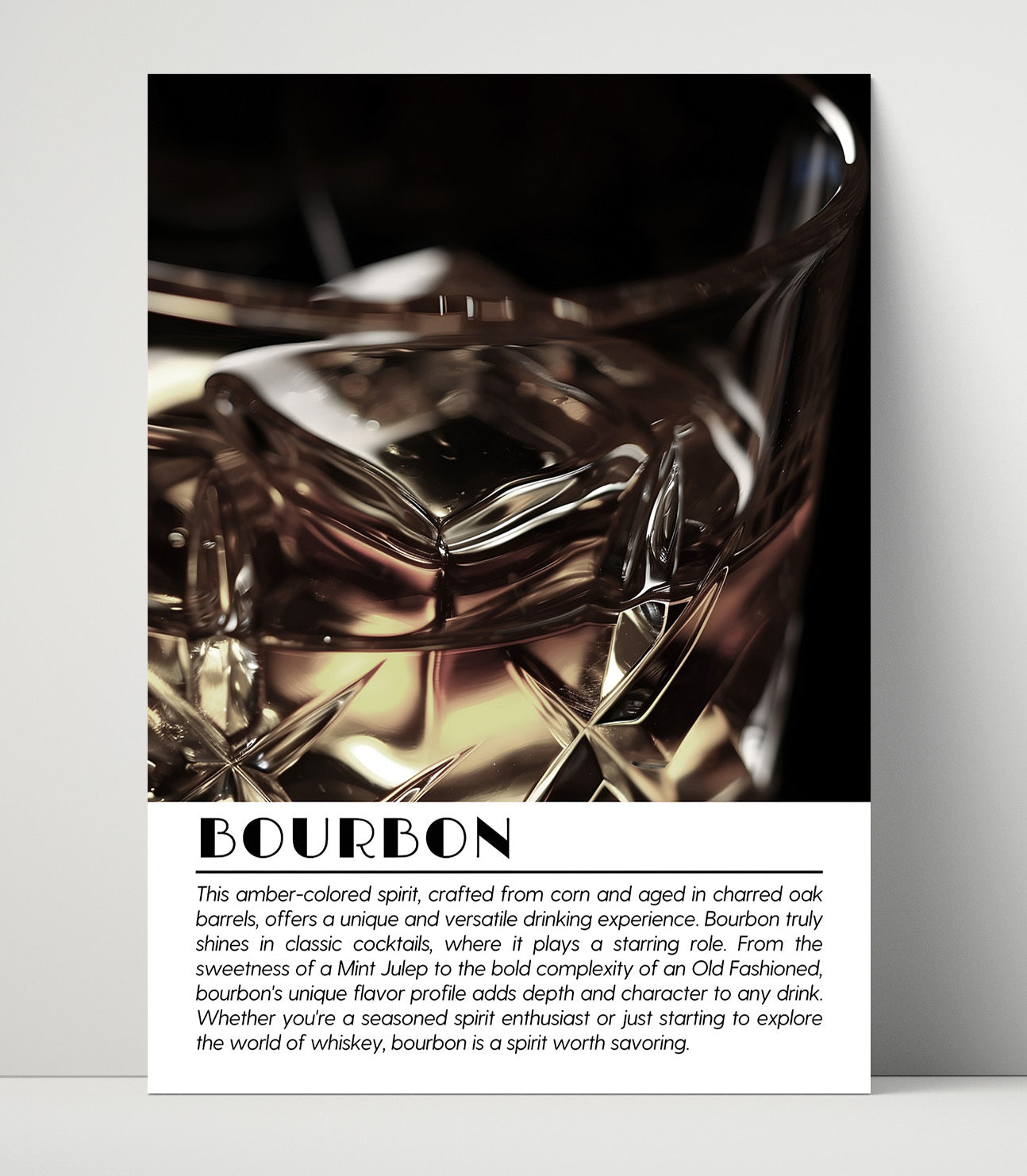 Bourbon Crystal Close Up Drinks Defined Poster - 16x20 Unframed Print