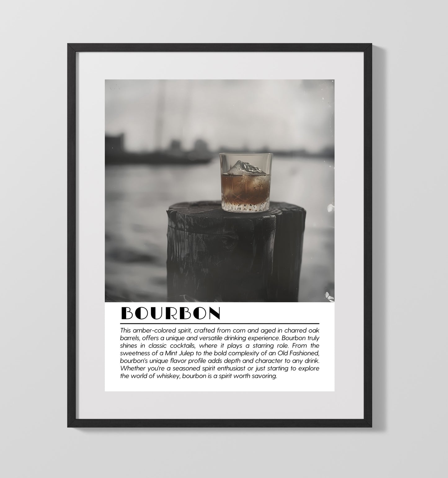 Bourbon Harbor Tumbler Drinks Defined Poster - 16x20 Gallery Frame