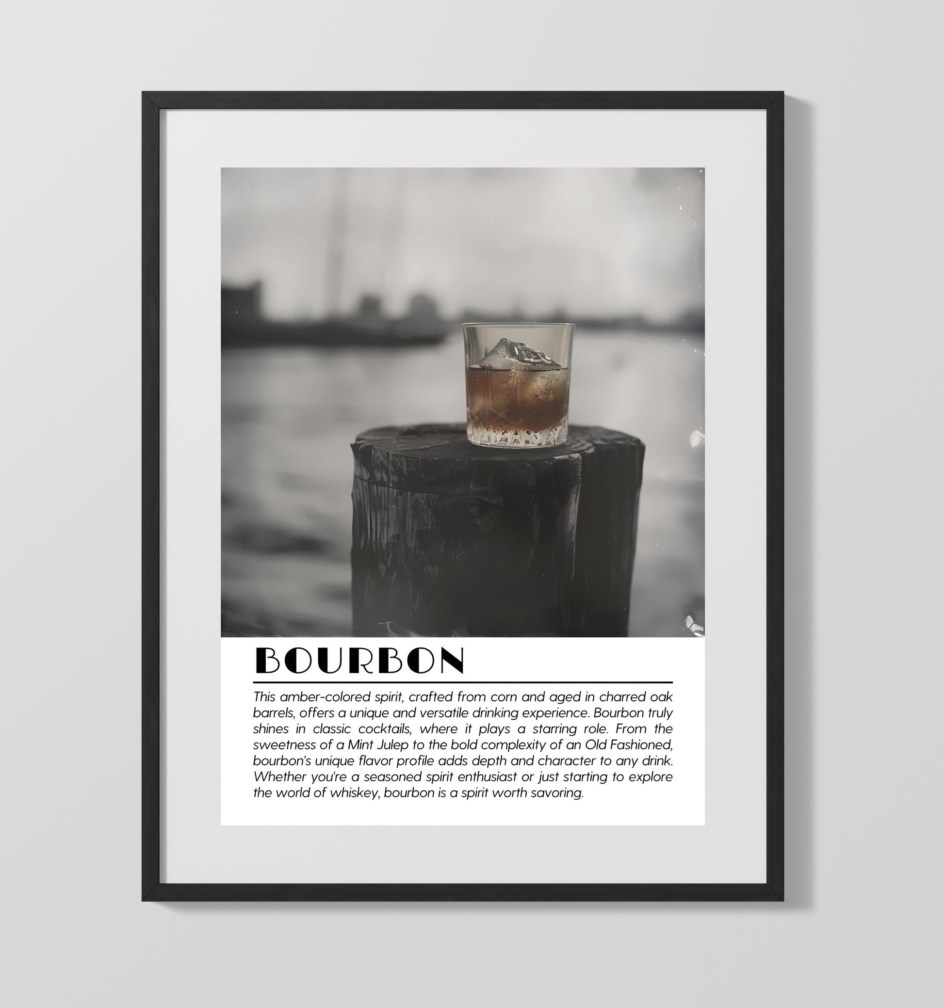 Bourbon Harbor Tumbler Drinks Defined Poster - 16x20 Gallery Frame
