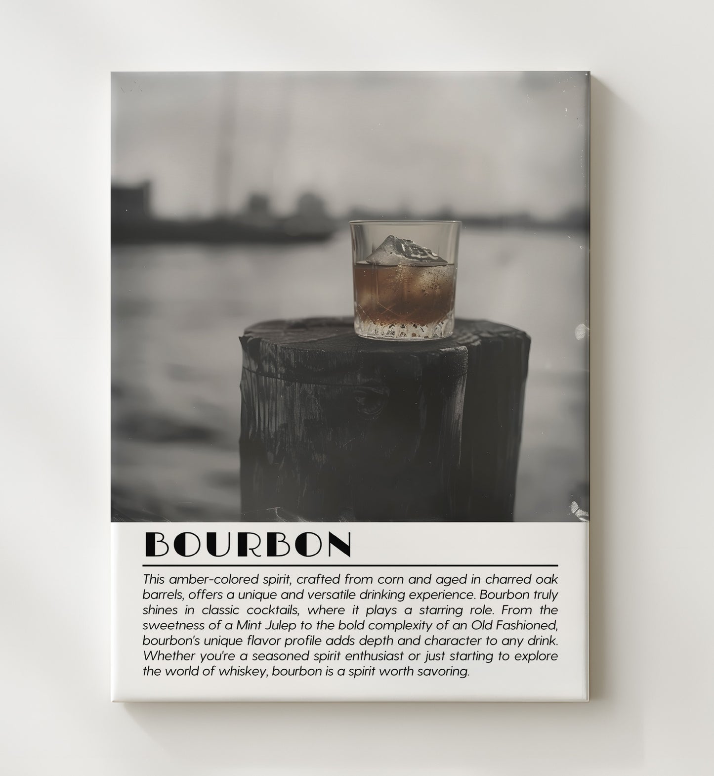 Bourbon Harbor Tumbler Drinks Defined Poster - 20x24 Canvas
