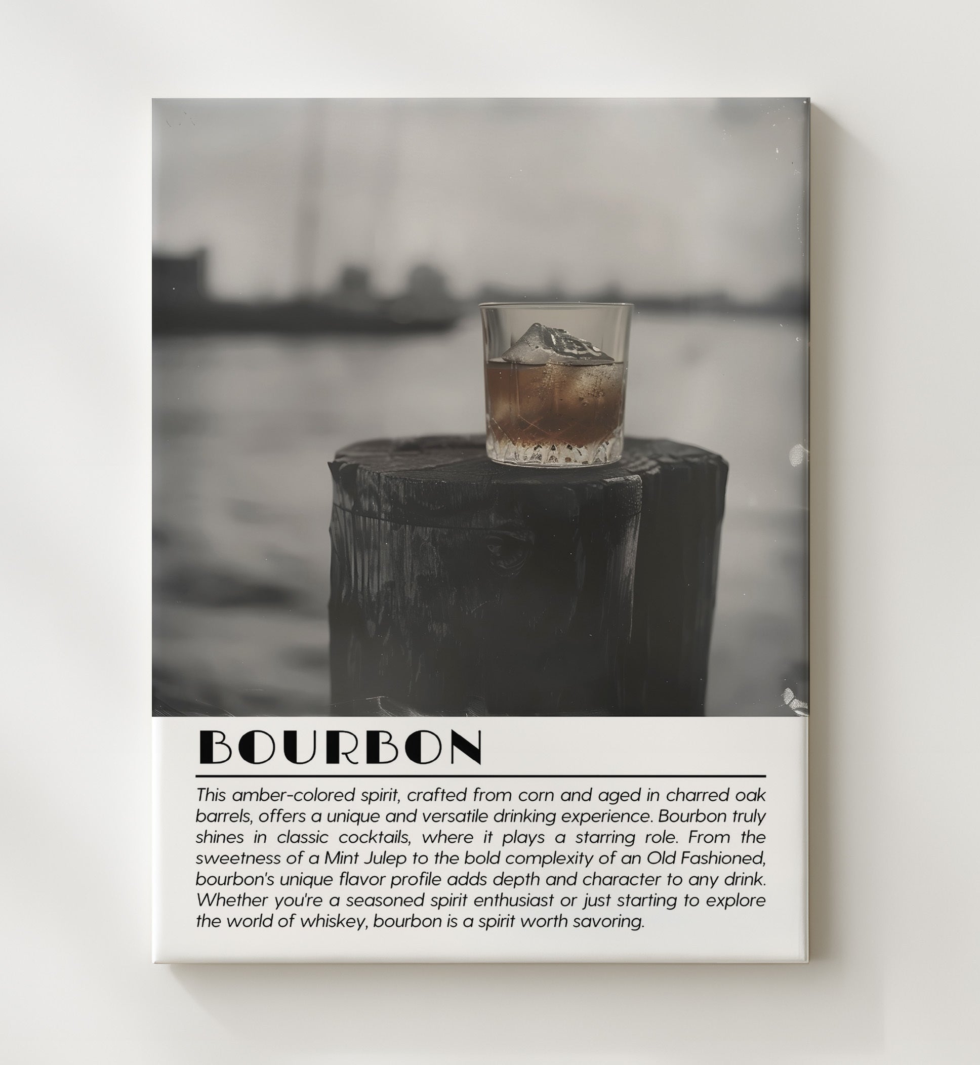 Bourbon Harbor Tumbler Drinks Defined Poster - 20x24 Canvas