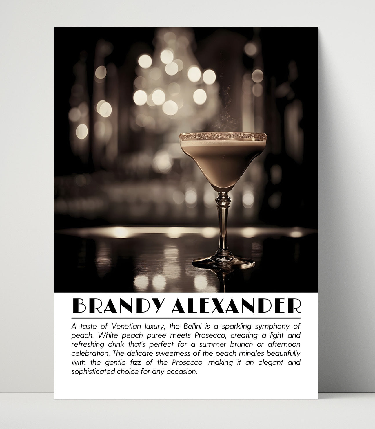 Brandy Alexander Velvet Nightcap Drinks Defined Poster - 16x20 Unframed Print