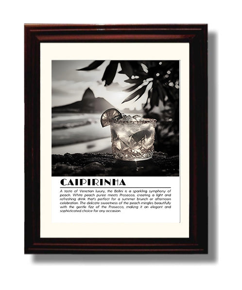 Caipirinha Brazilian Classic Drinks Defined Poster - 8x10 Beveled Frame